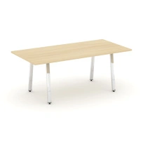 Стол для переговоров без лючка на А-образном металлокаркасе Style Project Direct Lux M-SN-6A.SPRG-198.3 Тиквуд Светлый/Нержавеющая Сталь/Хром 1980×980×750