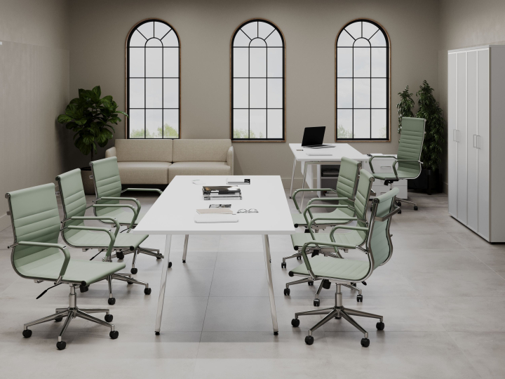 Столы для переговоров Style Project Direct Lux цвет Белый – Нержавеющая Сталь