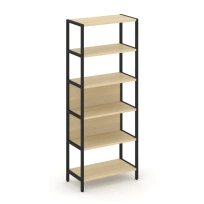 Односекционный стеллаж пятиярусный Shelf System SN.STM-511 Тиквуд Светлый/Металл Черный 810×400×1980