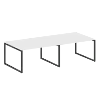Metal System Quattro Перег. стол (2 столешницы) на О-образном м/к 40БО.ПРГ-2.3 Акация/Антрацит металл 2800*1235*750