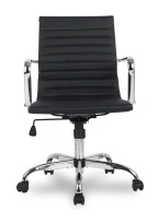 Кресло офисное College H-966L-2/BLACK Кожа PU Черный / Крестовина хром