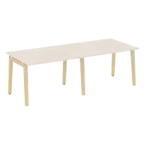 Onix Wood Стол переговорный (2 столешницы) OW.PRG-2.2 Белый бриллиант/Дуб светлый/Белый металл 2360×980×750