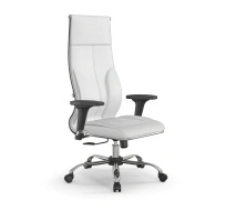 Кресло для руководителя Метта L 1m 46/2D_17833_Кожа перфорированная NewLeather - Темно-коричневый_Кожа перфорированная NewLeather - Темно-коричневый