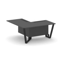 Проходной угловой модуль левый Steel Meet KD-PR.B.SPPOU-16(L) / Тиквуд Светлый – Металл Черный / 1600×1600×750