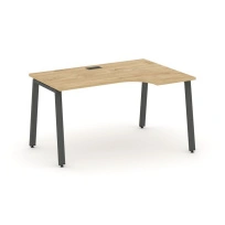 Стол офисный рабочий эргономичный правый Style Project SN-6A.SPA-022(R) Тиквуд Светлый / Металл Черный 1580×800 / 980×750