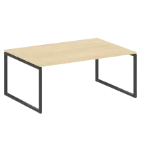 Metal System Quattro Перег. стол (1 столешница) на О-образном м/к 40БО.ПРГ-1.5 Акация/Антрацит металл 1800*1235*750