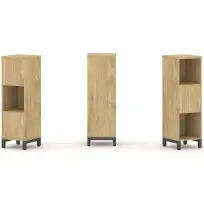 Стеллаж-перегородка двухсторонний средний трёхъярусный Style Project SN.NSD-311 Тиквуд Светлый/Металл Белый 387×400×1248