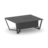 Сектор переговорного стола начальный Steel Meet L=2000 KD-PR.B.SPNW-20 / Тиквуд Светлый – Металл Антрацит / 2000×1600×750