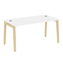Onix Wood Direct Стол руководителя OW.SRR-4.8 Белый бриллиант/Дуб светлый/Белый металл 1580*800*750