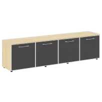Тумба модульная LT.TS-4.6 black Yalta / Дуб Мали – Стекло Black 2188×450×580