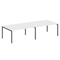 Metal System Quattro Перег. стол (2 столешницы) на П-образном м/к 40БП.ПРГ-2.4 Акация/Антрацит металл 3200*1235*750