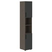 Шкаф для документов высокий узкий VHCS 40.4 Яшма черный/Кобра 400×430×2253 VELION