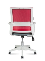 Кресло офисное NORDEN Бит LB / белый пластик / черная сетка / черная ткань