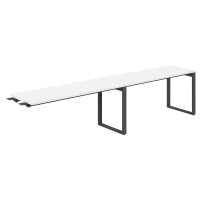 Стол-бенч комбо s-b-s с вырезом Allegro / 3200×800×750 / Профиль О-образный: 70×20 Антрацит / Столешница: Белый / AG.199.WH.V.72.AN