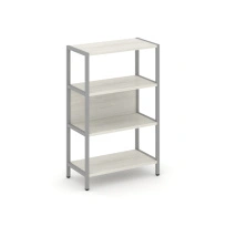 Односекционный стеллаж трехъярусный Shelf System SN.STM-311 Тиквуд Светлый/Металл Серый 810×400×1246