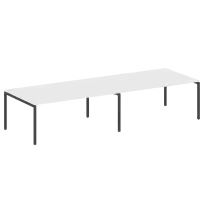Metal System Quattro Перег. стол (2 столешницы) на П-образном м/к 40БП.ПРГ-2.5 Акация/Антрацит металл 3600*1235*750