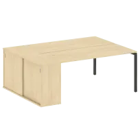 Metal System Quattro Р. ст. с шкафом-купе на П-образном м/к 40БП.РС-СШК-1.4 Т Акация/Антрацит металл 2010*1475*750