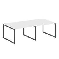 Metal System Quattro Перег. стол (2 столешницы) на О-образном м/к 40БО.ПРГ-2.2 Акация/Антрацит металл 2400*1235*750