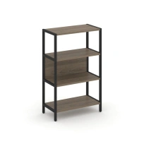 Односекционный стеллаж трехъярусный Shelf System SN.STM-311 Тиквуд Светлый/Металл Черный 810×400×1246