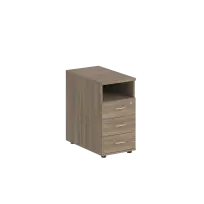 Тумба для документов приставная с системой метабоксов без топа Sigma / 400×700×725 / Корпус: Дуб темный; Фасады: Дуб темный / SG.512.OD.OD.M