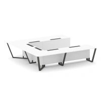 Стол для переговоров П-образный Steel Meet KD-PR.B.SP-11P / Тиквуд Светлый – Металл Антрацит / 3200×3200×750