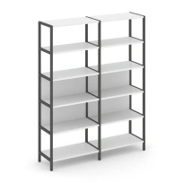 Двухсекционный стеллаж пятиярусный Shelf System SN.STM-521 Вяз Благородный/Металл Антрацит 1590×400×1980