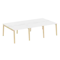 Onix Wood Рабочая станция OW.D.RS-6.1.8 Белый бриллиант/Дуб светлый/Белый металл 2940*1635*750