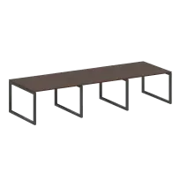 Metal System Quattro Перег. стол (3 столешницы) на О-оразном м/к 50БО.ПРГ-3.2 Акация/Антрацит металл 3600*1235*750
