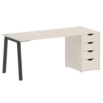 Home Office Стол офисный VR.SP-3-178.4.A Денвер светлый/Белый металл 1780×720×750
