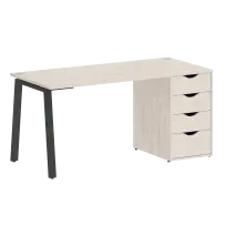 Home Office Стол офисный VR.SP-3-158.4.A Тиквуд Светлый/Металл Белый 1580×720×750
