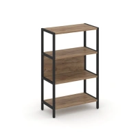 Односекционный стеллаж трехъярусный Shelf System SN.STM-311 Тиквуд Светлый/Металл Черный 810×400×1246