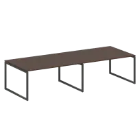 Metal System Quattro Перег. стол (2 столешницы) на О-образном м/к 40БО.ПРГ-2.4 Акация/Антрацит металл 3200*1235*750