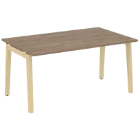 Onix Wood Стол переговорный (1 столешница) OW.PRG-1.4 Белый бриллиант/Дуб светлый/Белый металл 1580×980×750