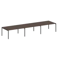 Metal System Quattro Перег. стол (3 столешницы) на П-оразном м/к 40БП.ПРГ-3.4 Акация/Антрацит металл 4800*1235*750