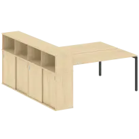 Metal System Quattro Р. ст. с шкафом-купе на П-образном м/к 40БП.РС-СШК-4.5 Т Акация/Антрацит металл 2210*2332*1098