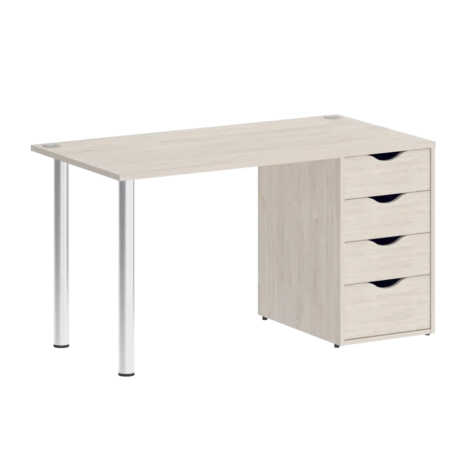 Home Office Стол офисный VR.SP-3-138.4 Денвер светлый/Хром опоры 1380×720×750